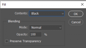 Add a black fill to the selection