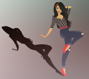 Gradually select your shadow using quick mask mode