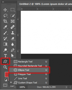 Using Ellipse tool Photoshop