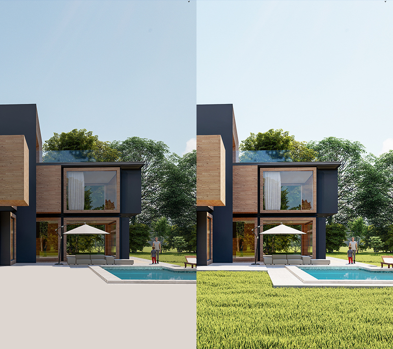 Adding Greenery Effect