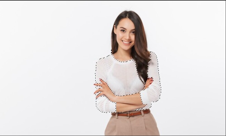 Select the clothing area in your picture
