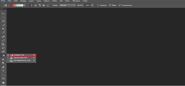 Choose the gradient tool from the toolbar